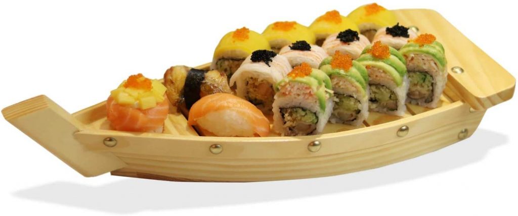 Wooden Sushi Serving Plate by Kichgather